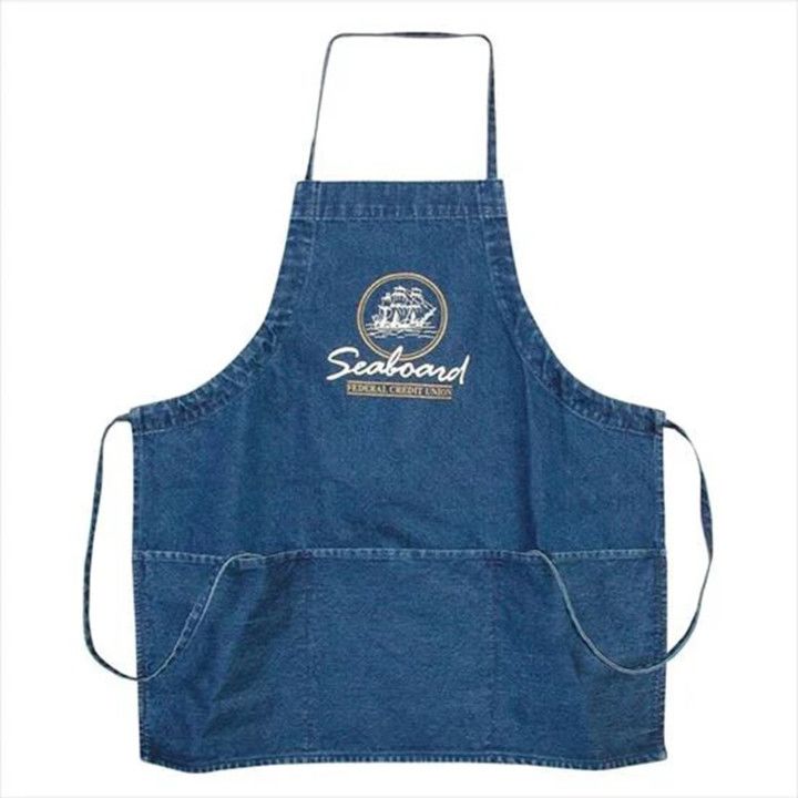 Personalized Denim Aprons with Your Logo | Custom Denim 3-Pocket Apron